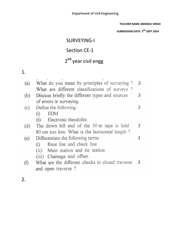 Surveying-I Civil Engineering Report | PDF
