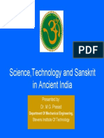 Science Tech Sanskrit Ancient India MG Prasad