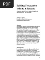 Building Construction Industry in Tanzania: Case Study:youth Sports Centres Complex at Mwananyamala, Dar-Es-Salaam