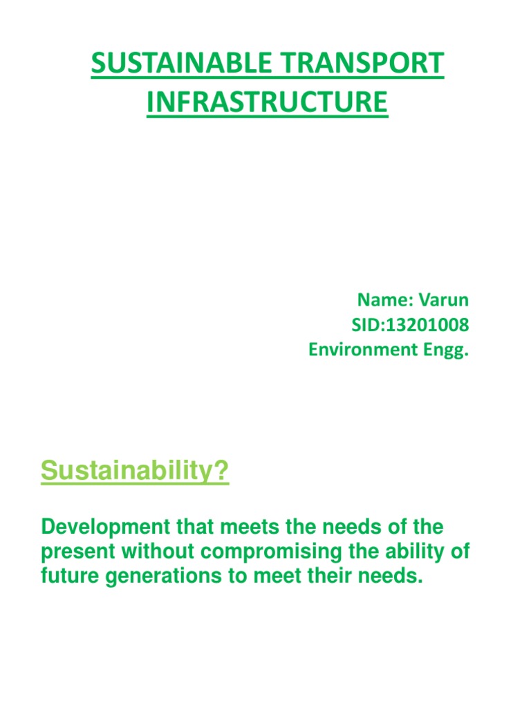 Sustainable Transport Infrastructure | PDF | Green Infrastructure ...
