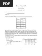 Test 2: Compsci 100: Owen Astrachan November 11, 2009