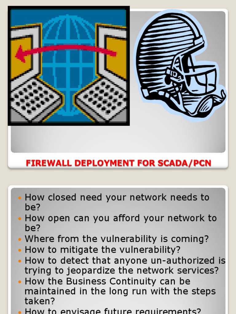Firewall Deployment for SCADAPCN Firewall Scada Free