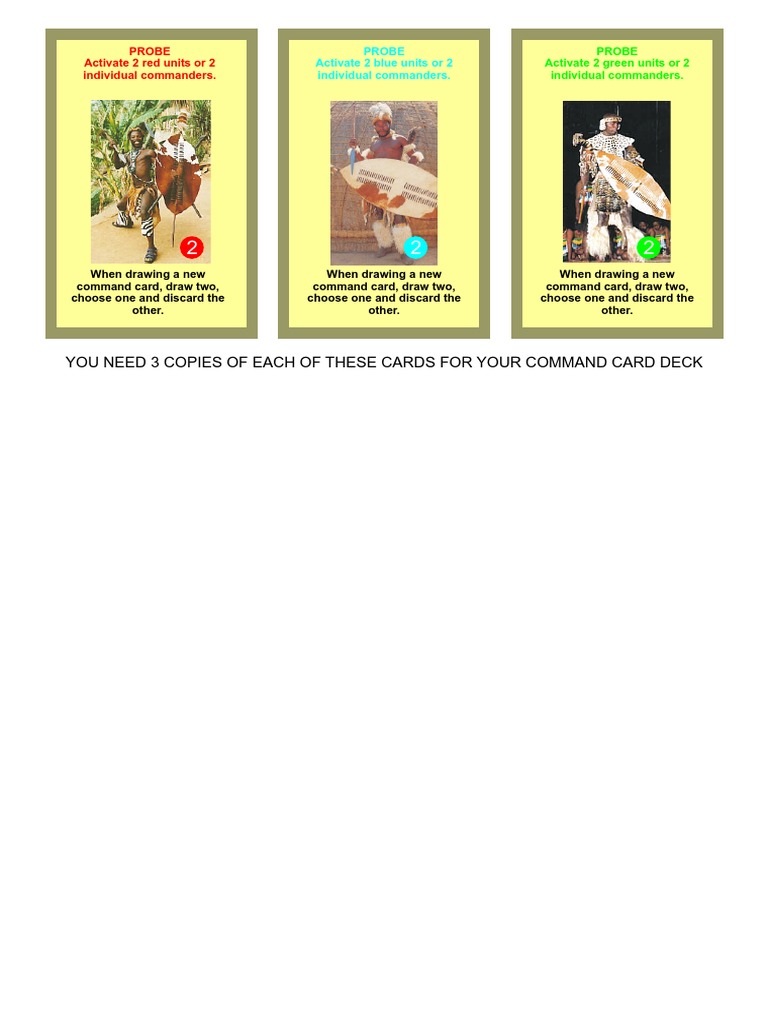 You Need 3 Copies of Each of These Cards For Your Command Card Deck | PDF