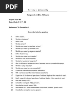 B32-RDBMS  Assignment Question