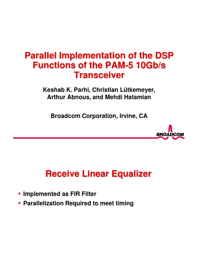 Parallel Implementation of The DSPParallel Implementation of The ...