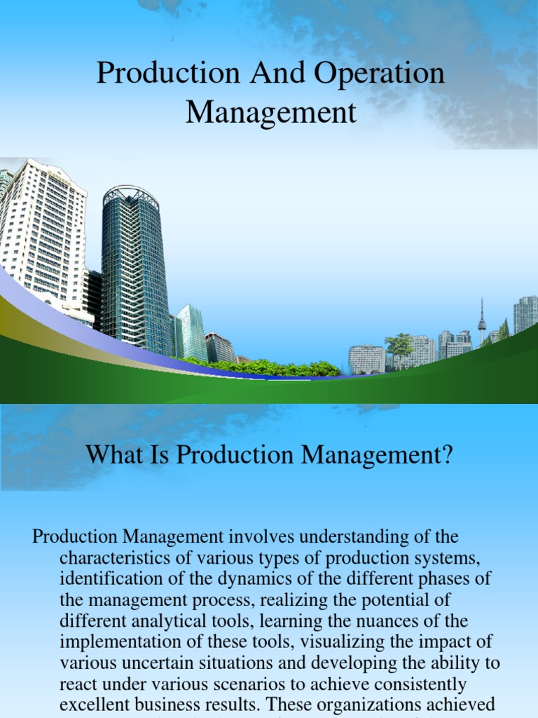 Production and Operation Management | PDF | Business Process ...