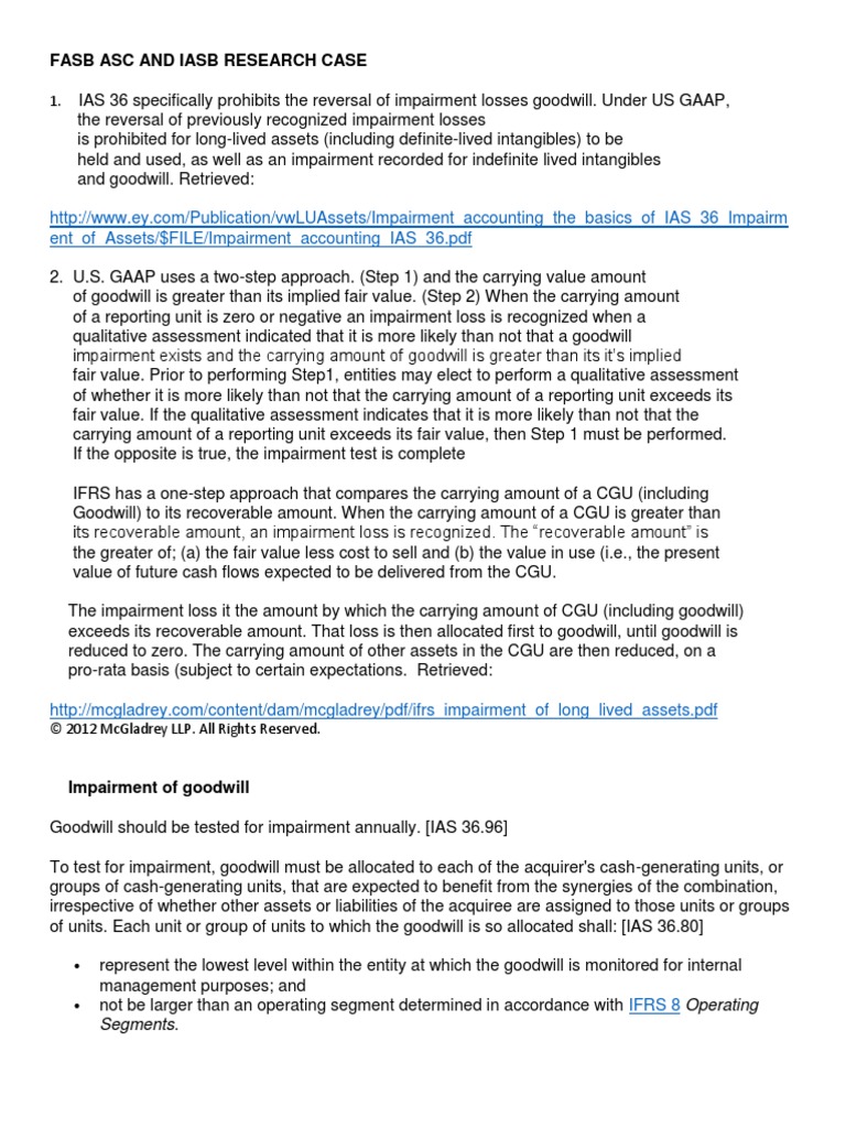 FASB ASC and IASB Research Case | PDF