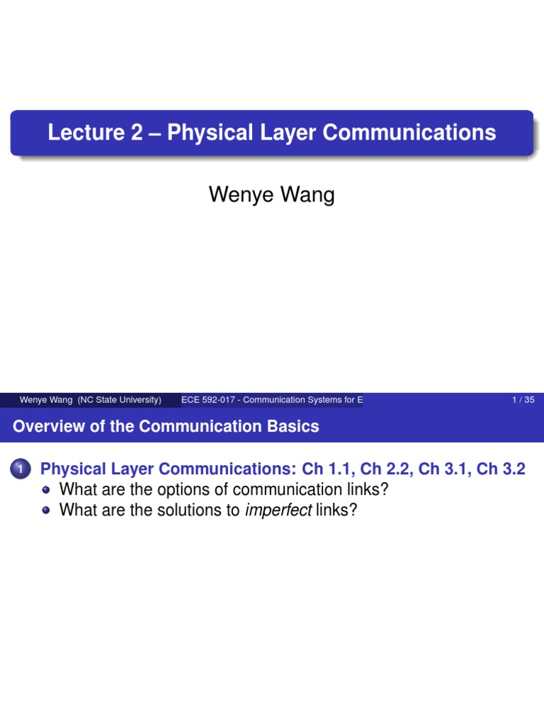 Lect2 Physical | PDF | Transmission Medium | Waves