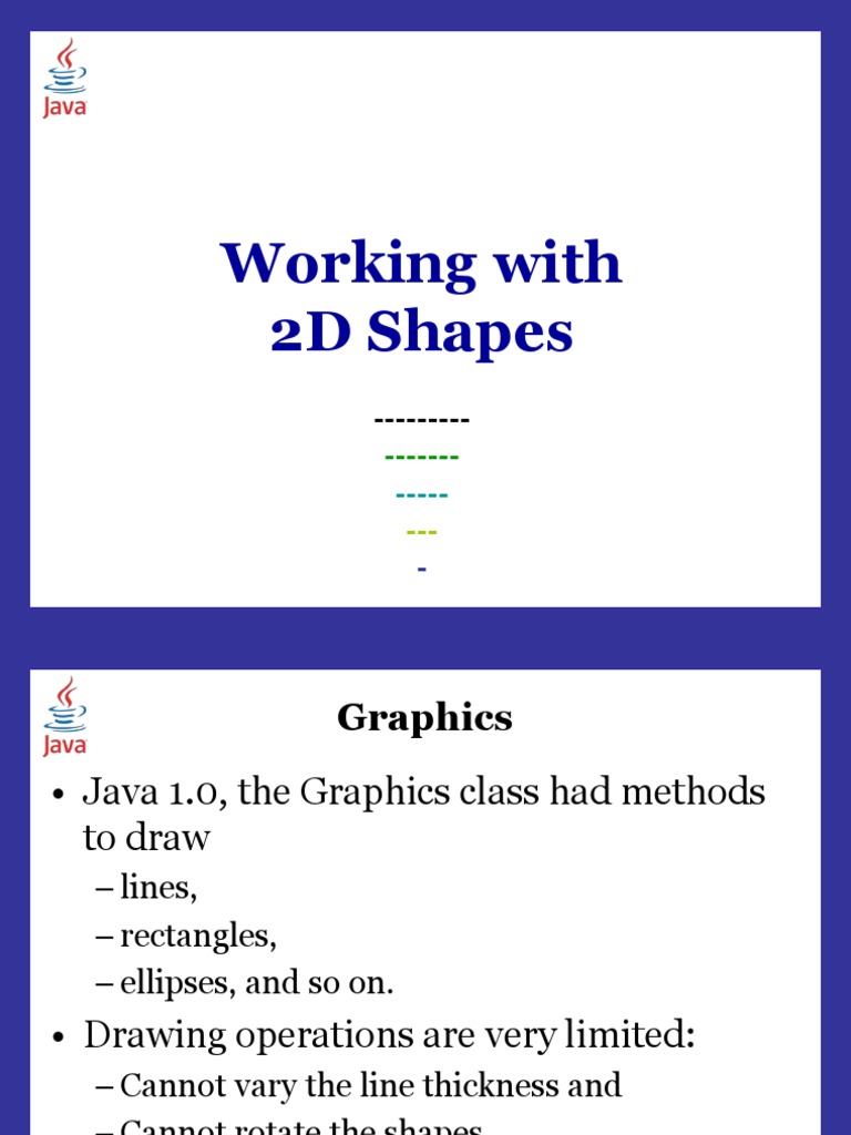 Swing 2D | PDF | 2 D Computer Graphics | Inheritance (Object Oriented ...