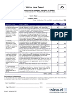 GCE AS Biology Unit 3 - Visit or Issue Report