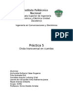 Práctica 5. Onda Transversal en Cuerda