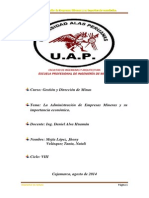 La Administración de Empresas Mineras y Su Importancia Económica