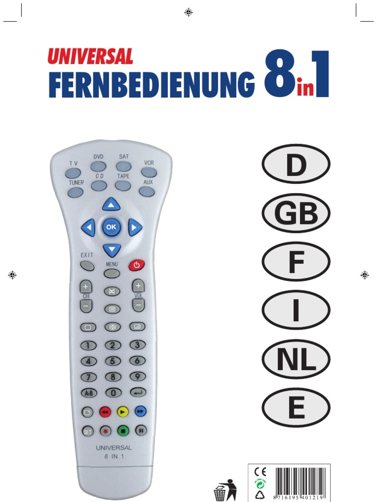 Universal Remote 8 in 1 | PDF