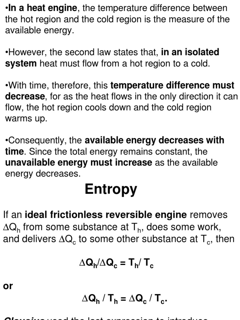 System Heat Must Flow From A Hot Region To A Cold | PDF | Entropy ...