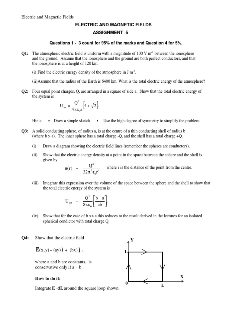 Electric and Magnetic Fields Assignment | PDF