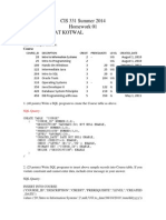 CIS 331 Summer 2014 Homework 01 Student: Venkat Kotwal: Course