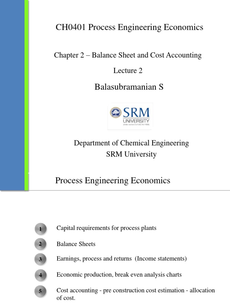 Process Engineering Economics Overview | PDF | Index (Economics ...