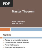 Master Theorem: Chen Dan Dong Feb. 19, 2013