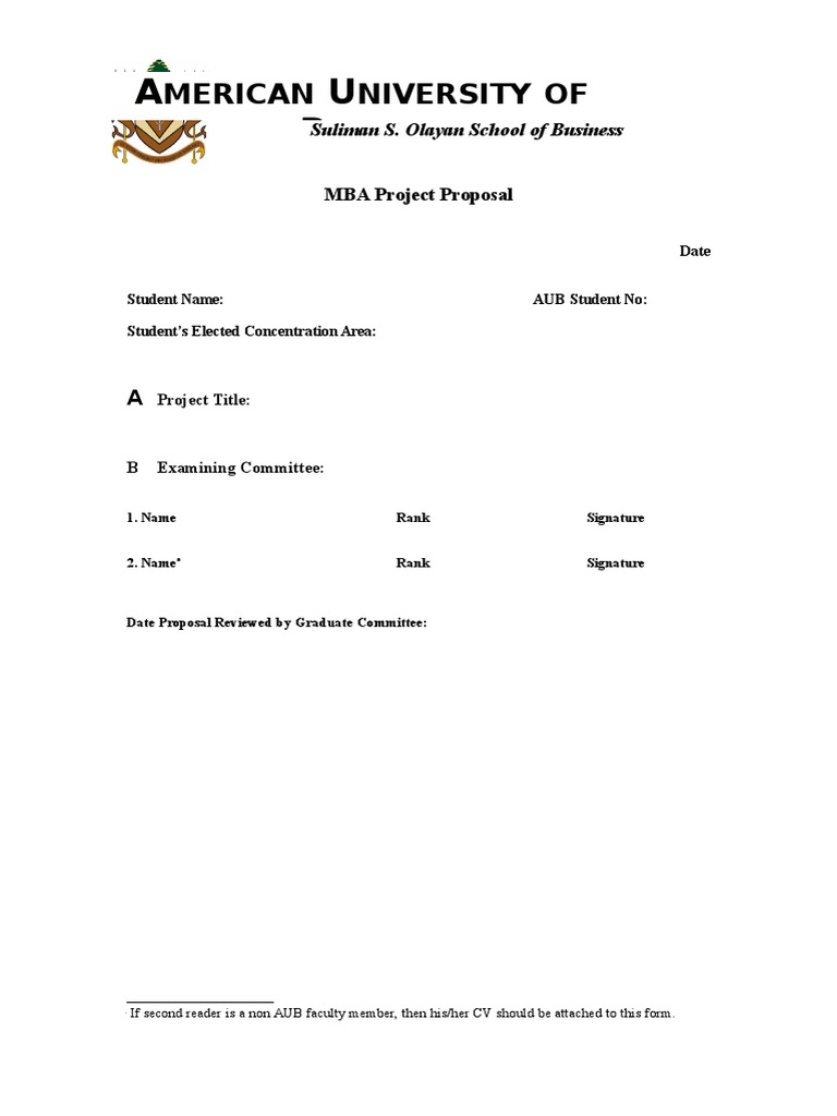 MBA Project Proposal Template | PDF | Art