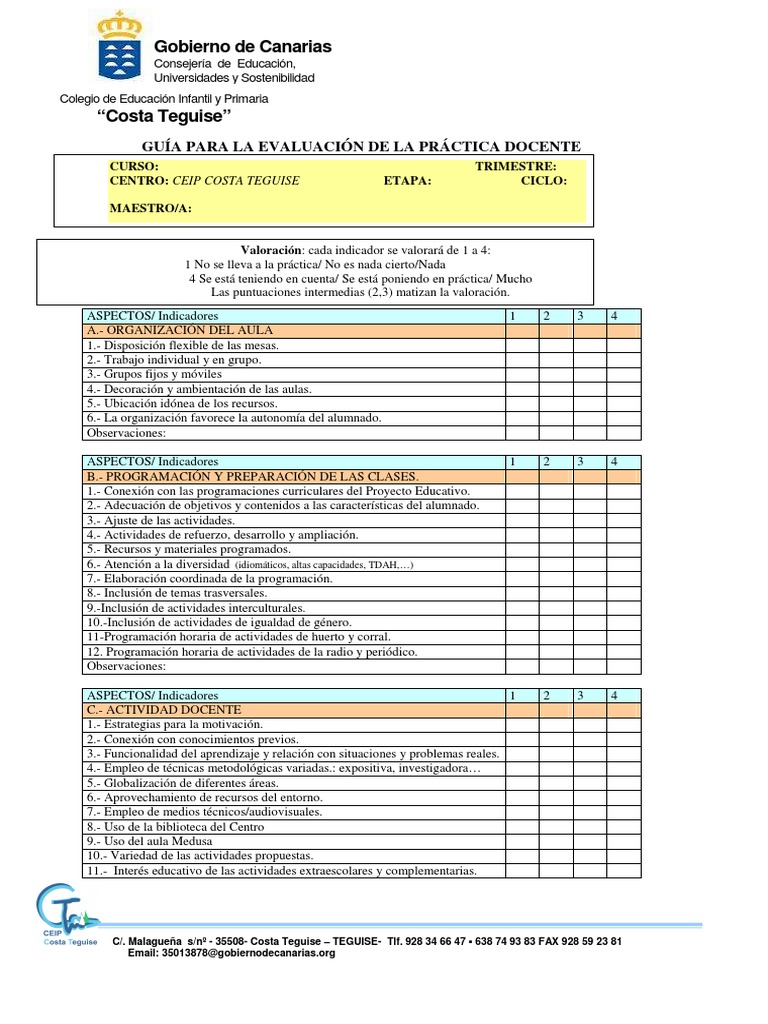 Guía de Evaluación de la Práctica Docente | PDF | Maestros | Evaluación