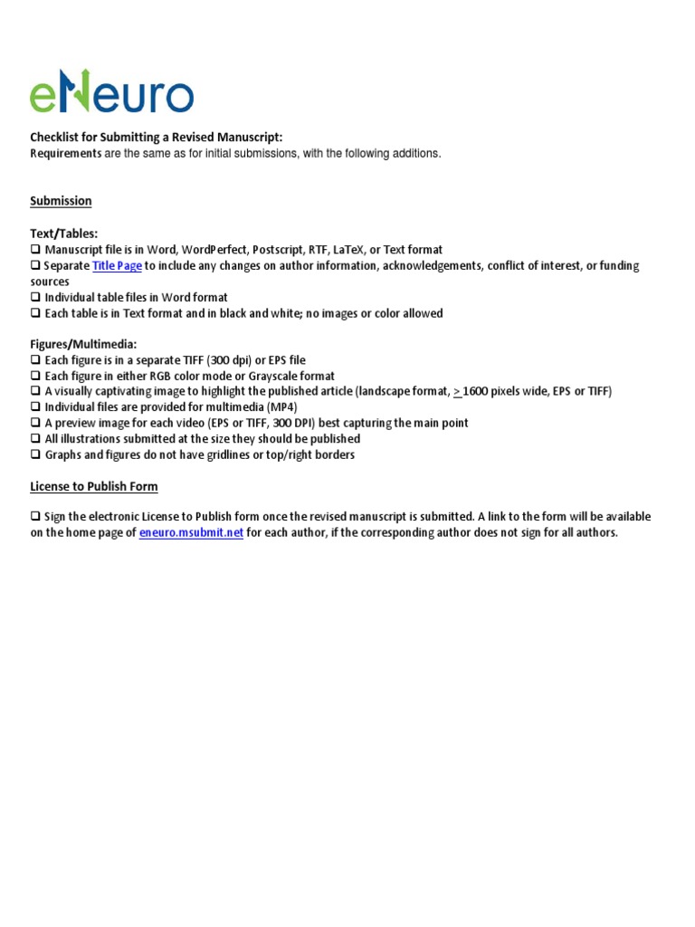 Revised Manuscript Submission Guide | PDF