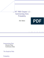 STAT 7000 Chapter 1.2 - Summarizing Data Probability: Ash Abebe