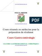 Résumé Cours Ulcere Gastroduodenal Chronique PDF Préparation Concours Résidanat