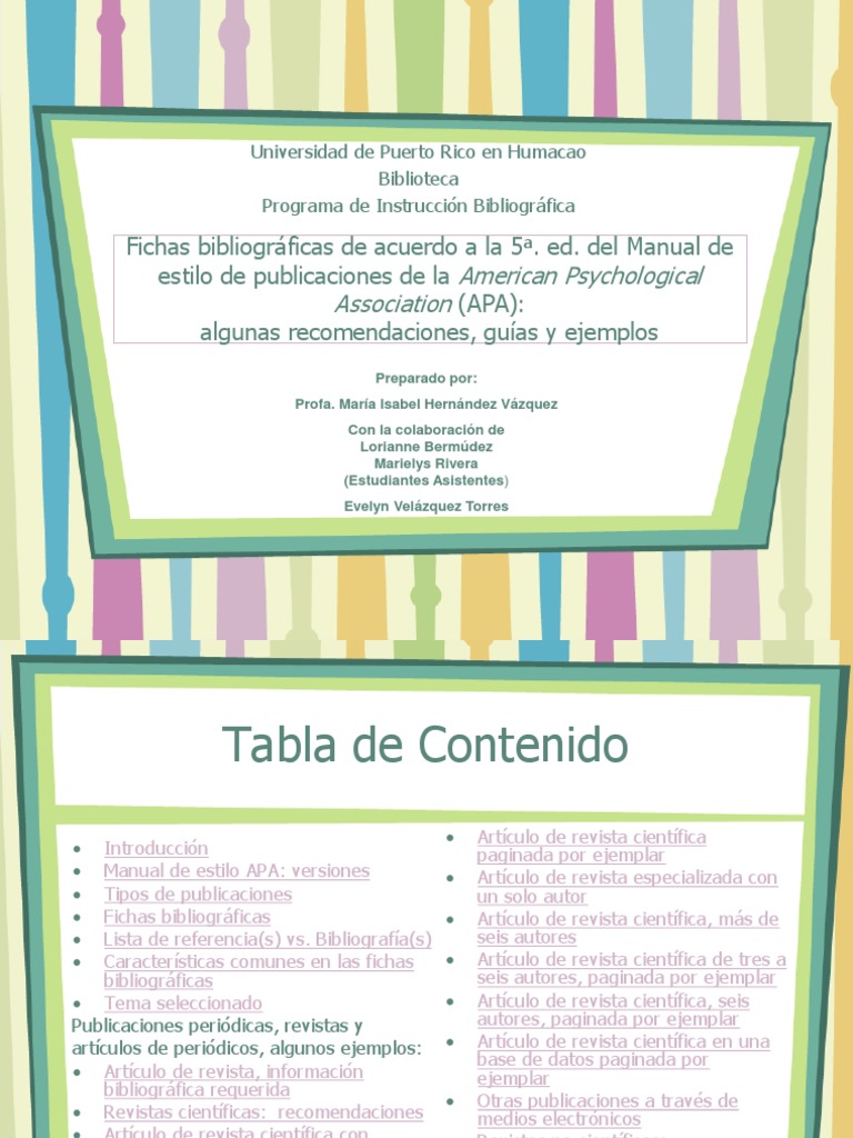 Fichas Bibliográficas APA | Bibliografía | Estilo apa ...