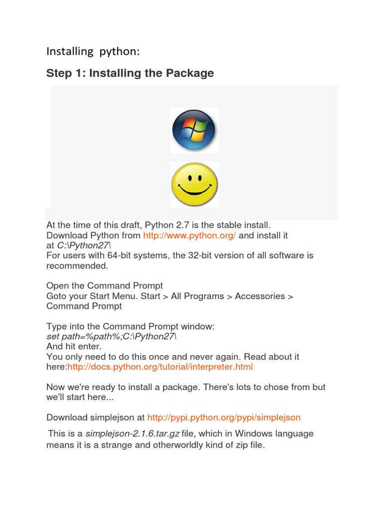 Installing Python:: Step 1: Installing The Package | Download Free PDF ...