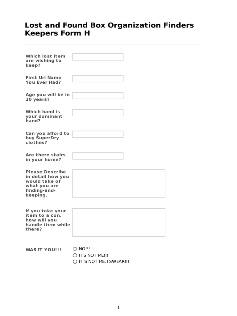 Lost and Found Form Template | PDF