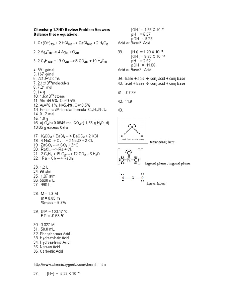 Balancing Chemical Equations Guide | PDF