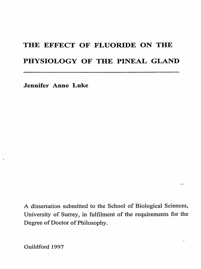 The Effect of Fluoride On The Physiology of The Pineal Gland PDF