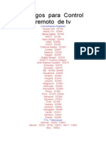 Codigos de Control Remoto para TV