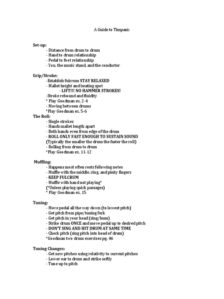 A Guide To Timpani PDF