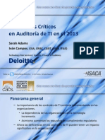 10 Desafíos Críticos en Auditoría de TI en El 2013: Sarah Adams Iván Campos