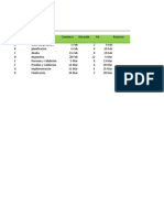 Cronograma Básico en Excel Ejercicio