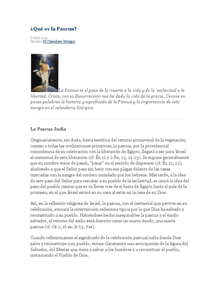 Significado y Celebración de la Pascua | PDF | Pascua de Resurrección ...