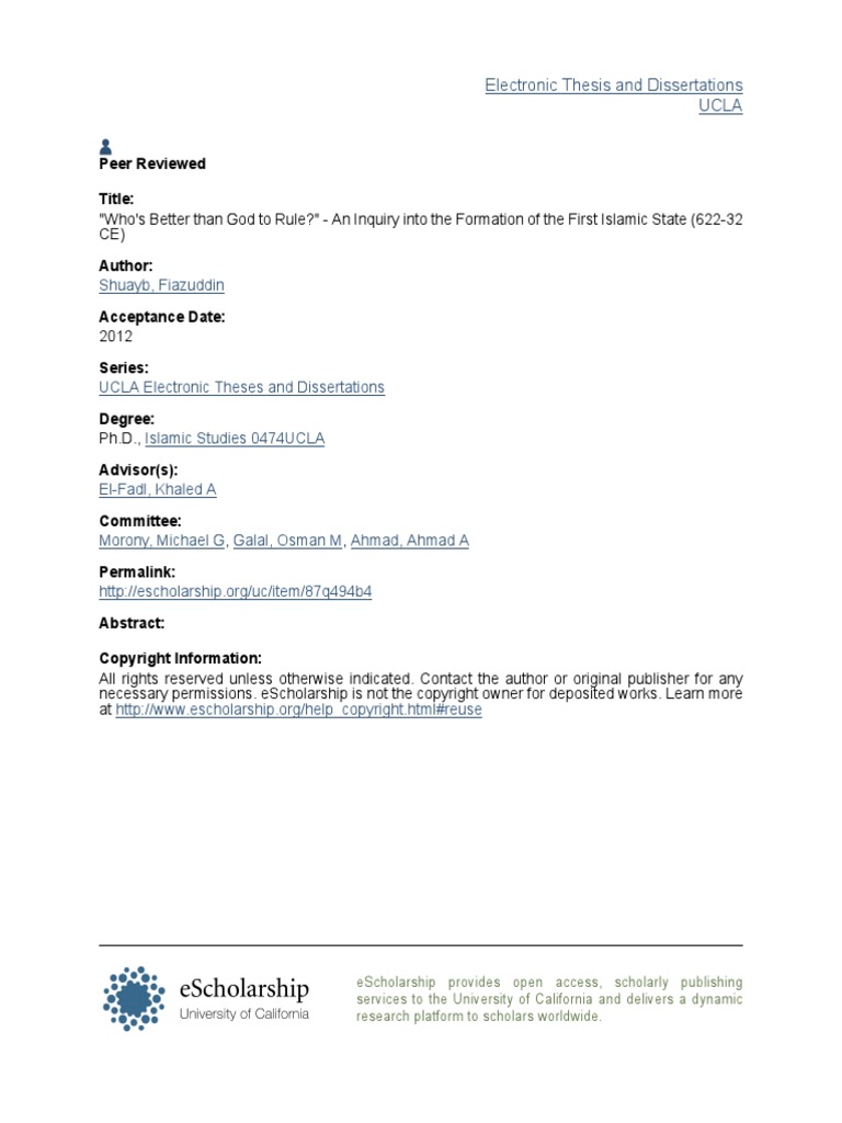 Formation Of The Early Islamic State Muhammad Certainty - 