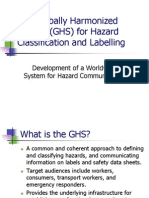 The Globally Harmonized System (GHS) For Hazard Classification and Labelling