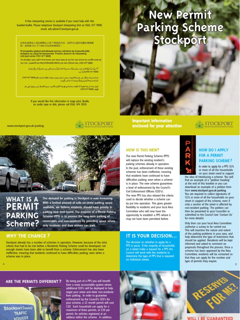 Stockport Council permit parking guide Politics Government
