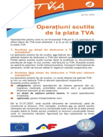 Pliantul 4 Operatiuni Scutite de La Plata TVA