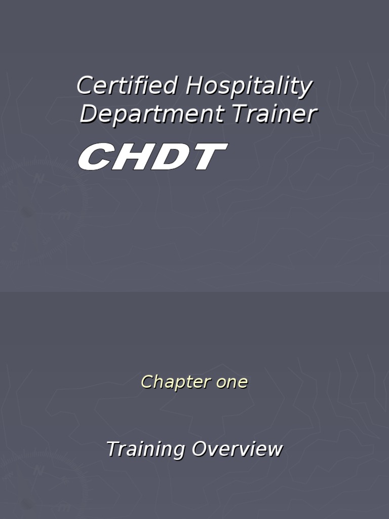 Certified Hospitality Department Trainer (Industry of Tourism) | PDF ...