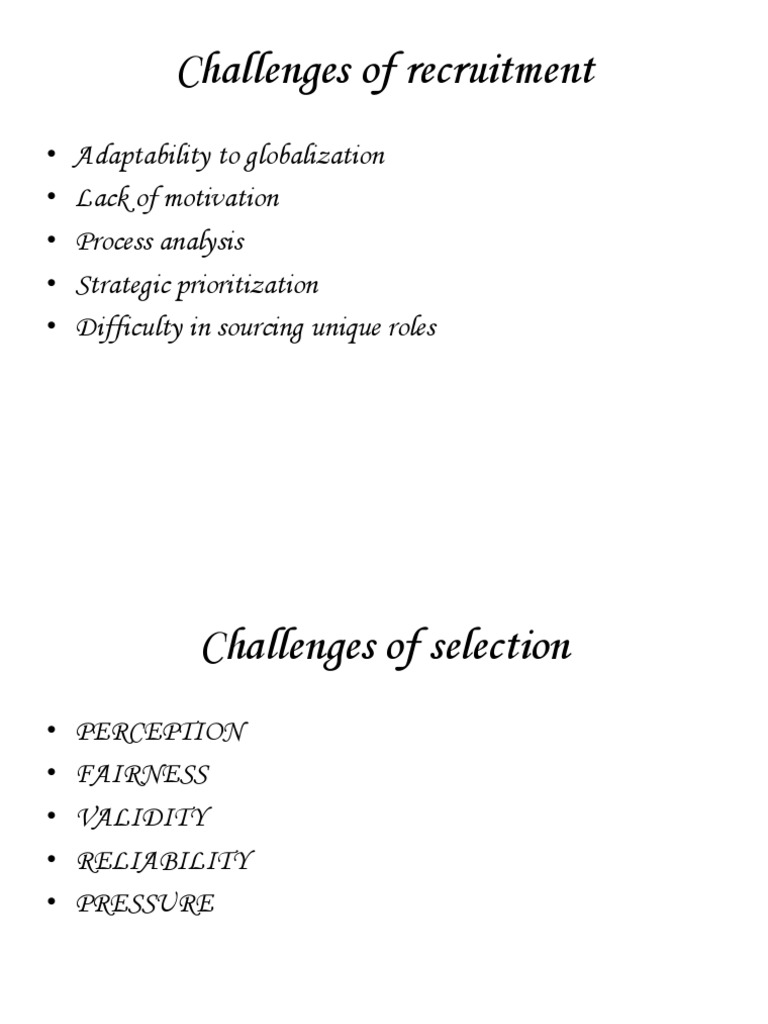 Challenges of Recruitment | PDF