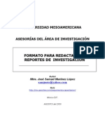 Redaccion y Estructura y Formato de Un Reporte de Investigaciòn