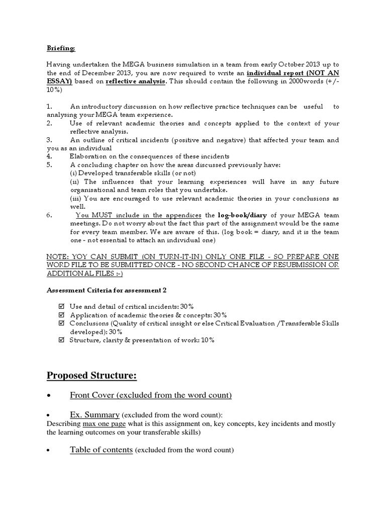 Academic reflection example image