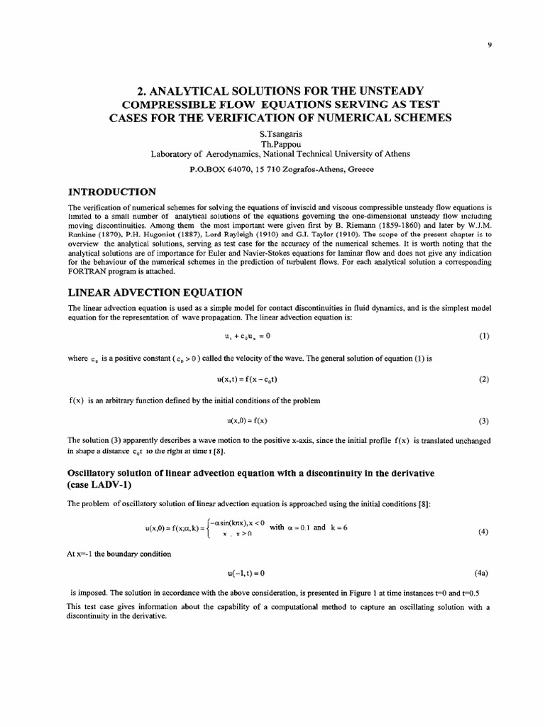 Glaister Equation in Unsteady Flow Analysis | PDF | Shock Wave | Fluid ...