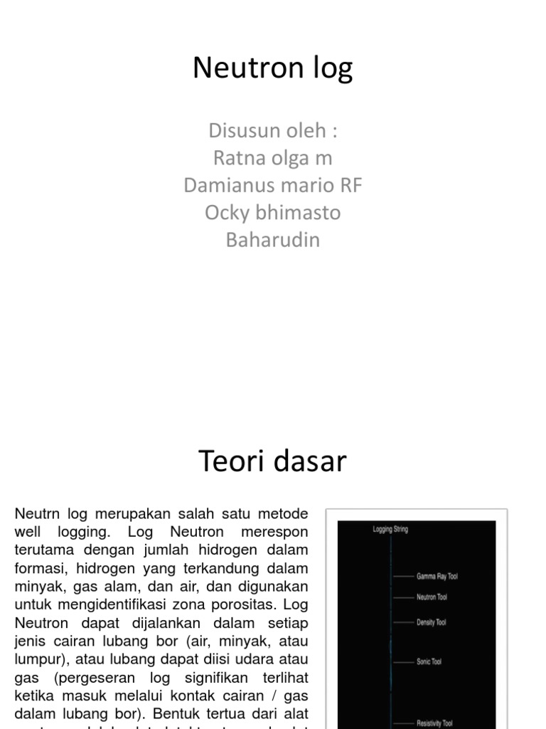 Metode Neutron Logging untuk Porositas | PDF