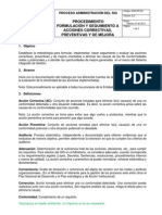 Procedimiento Acciones Correctivas Preventivas Febrero 2013