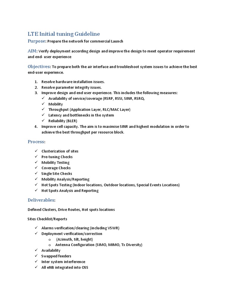LTE Network Tuning Guide | PDF
