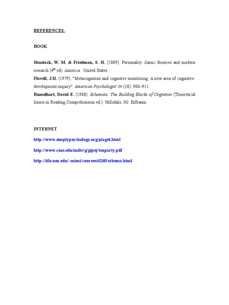 References on Cognitive Development | PDF